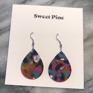 Acrylic multi color drop dangle earrings